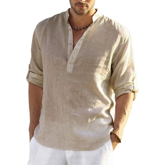 James | Leinen Hemd Herren - Elegantes Sommer Hemd Langarm-2