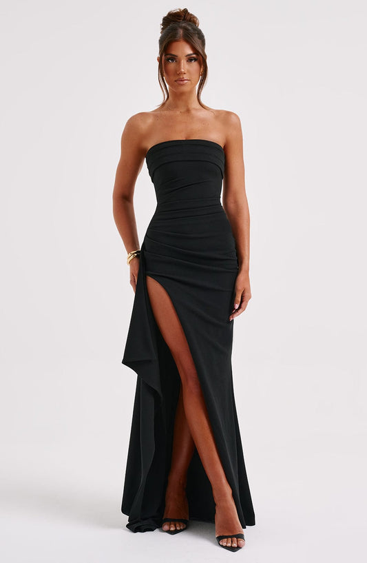 Isabelle | Festliches Schwarzes Kleid für Damen - Elegant und Bequem-1